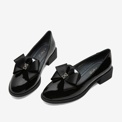 百思图2021春季新款商场同款时尚蝴蝶结浅口女单鞋A5096AA1