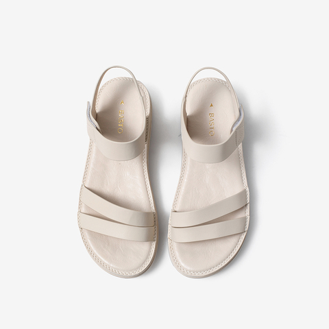 百思图2021夏季新款商场同款简约厚底沙滩罗马女凉鞋YB603BL1