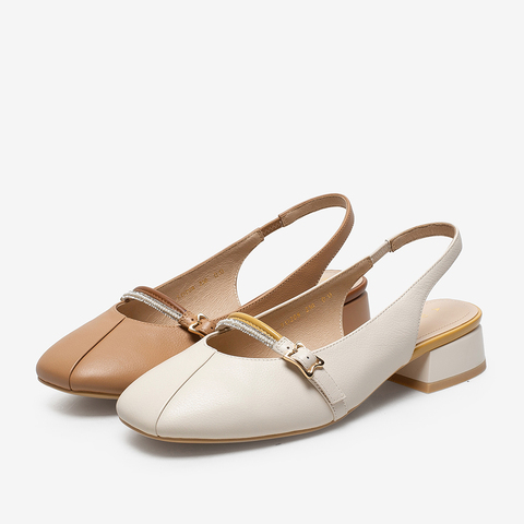 百思图2021夏季新款商场同款时尚简约一字带后空女凉鞋RD208BH1