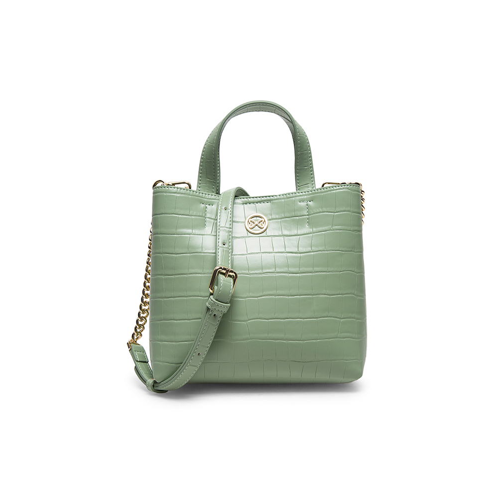 百思图2021夏季新款商场同款鳄纹水桶包单肩手提斜跨包X2274BX1