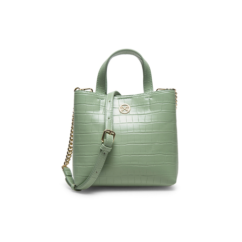 百思图2021夏季新款商场同款鳄纹水桶包单肩手提斜跨包X2274BX1