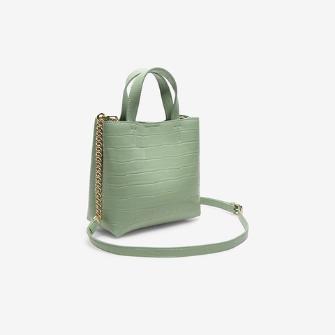 百思图2021夏季新款商场同款鳄纹水桶包单肩手提斜跨包X2274BX1