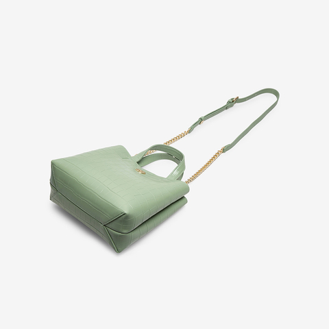 百思图2021夏季新款商场同款鳄纹水桶包单肩手提斜跨包X2274BX1