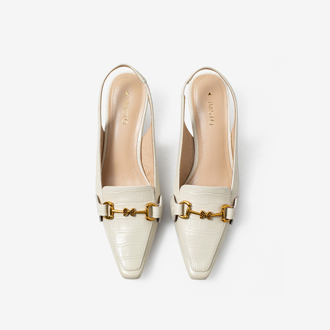 百思图2021夏季新款商场同款时髦金属饰一字带女凉鞋TAM01BH1