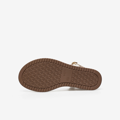 百思图2021夏季新款商场同款时尚松糕底坡跟漏趾女凉鞋TCN32BL1