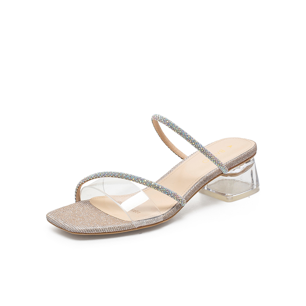 百思图2021夏季新款时髦水钻仙女风罗马凉鞋粗跟女凉鞋RQ221BT1