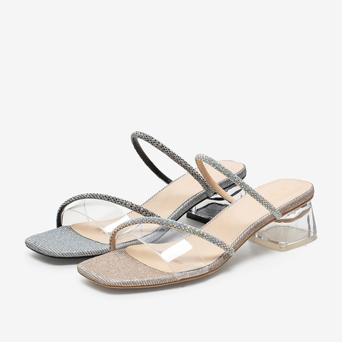 百思图2021夏季新款时髦水钻仙女风罗马凉鞋粗跟女凉鞋RQ221BT1