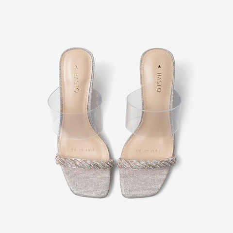 百思图2021夏季新款商场同款时尚拼接水钻粗跟女凉拖RQ710BT1