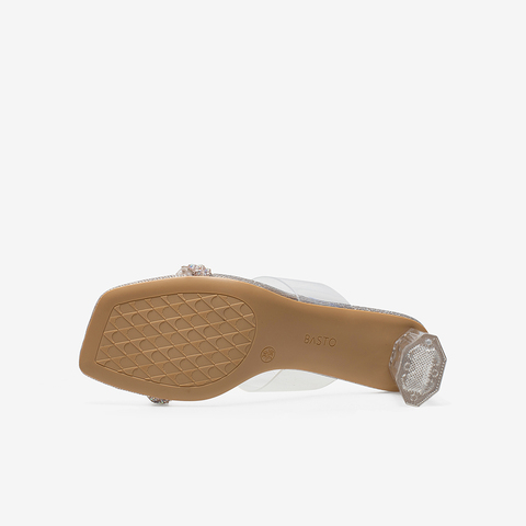 百思图2021夏季新款商场同款时尚拼接水钻粗跟女凉拖RQ710BT1