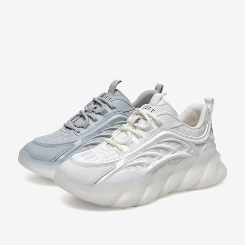 百思图2021春季新款商场同款帅气街头厚底老爹鞋女休闲鞋IA085AM1