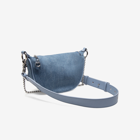 百思图2021夏季新款商场同款时尚链条腰包单肩斜挎包女X2310BX1