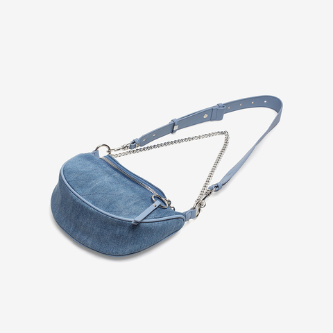 百思图2021夏季新款商场同款时尚链条腰包单肩斜挎包女X2310BX1