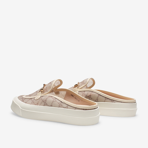 百思图2021夏季新款商场同款复古金属饰厚底穆勒拖女拖鞋WKM02BH1