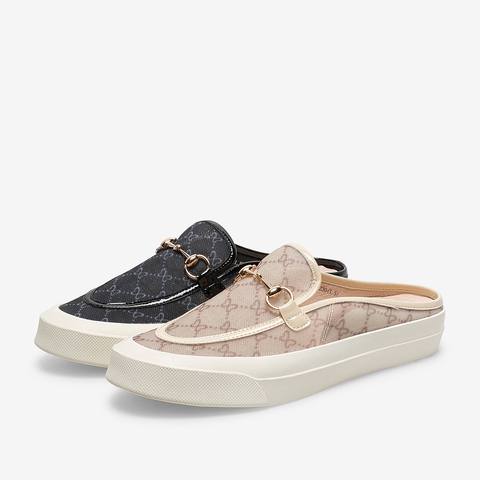 百思图2021夏季新款商场同款复古金属饰厚底穆勒拖女拖鞋WKM02BH1