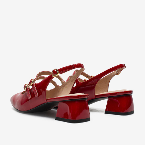 百思图2021夏季新款小香仙女风包头玛丽珍粗跟后空女凉鞋RBG47BH1