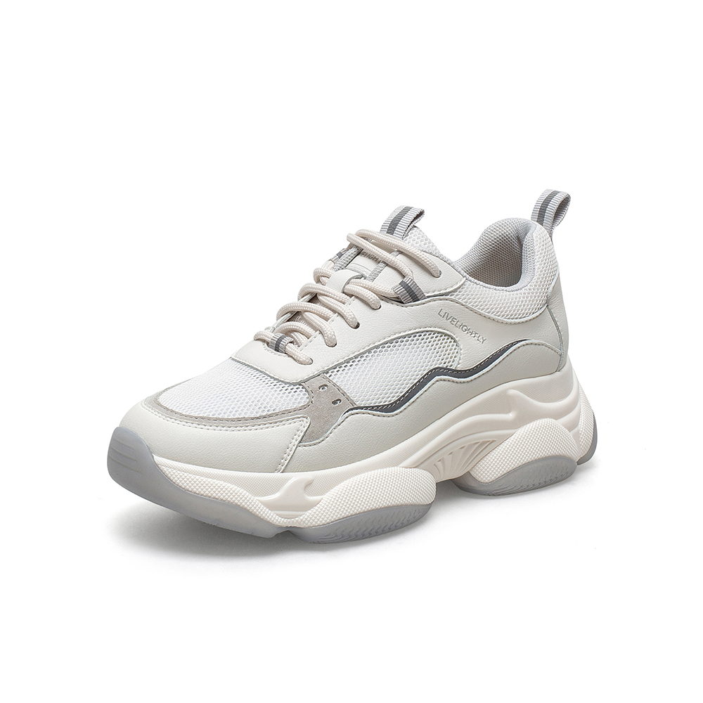 百思图2021夏季新款街头潮流运动风厚底老爹鞋女休闲鞋ZRUD5BM1