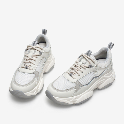 百思图2021夏季新款街头潮流运动风厚底老爹鞋女休闲鞋ZRUD5BM1