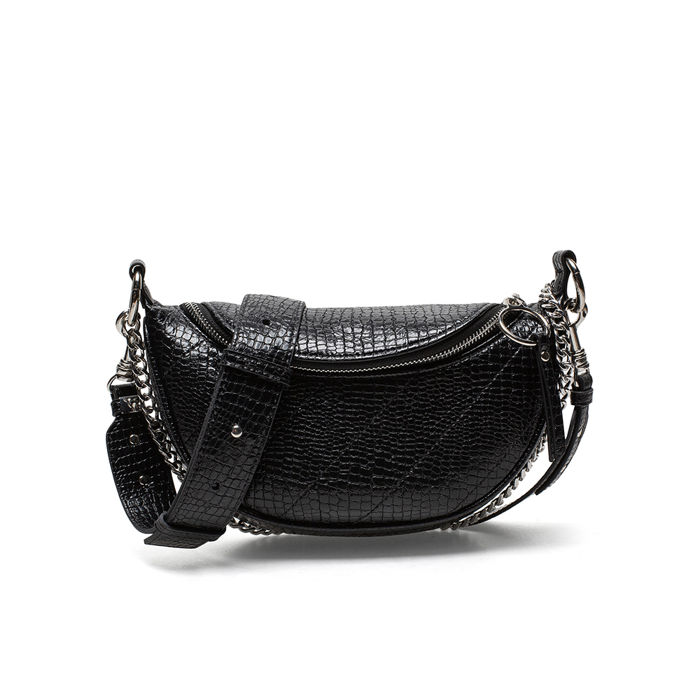 百思图2021春季新款商场同款复古鳄纹腋下包单肩斜挎包女X1955AX1