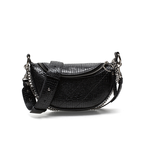 百思图2021春季新款商场同款复古鳄纹腋下包单肩斜挎包女X1955AX1