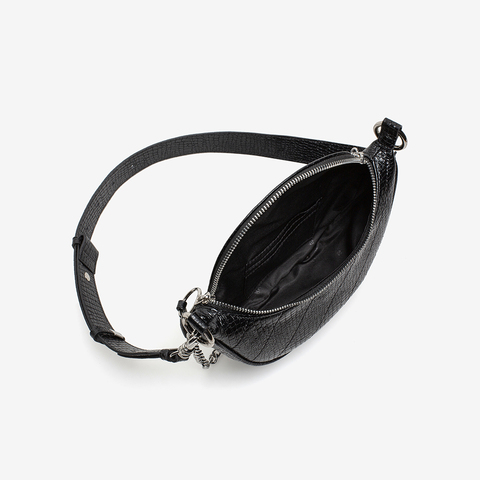 百思图2021春季新款商场同款复古鳄纹腋下包单肩斜挎包女X1955AX1