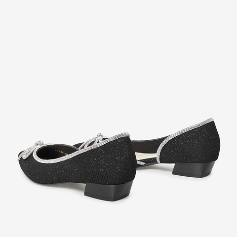 百思图2021夏季新款商场同款时髦亮片蝴蝶结饰粗跟凉鞋女RTV38BK1