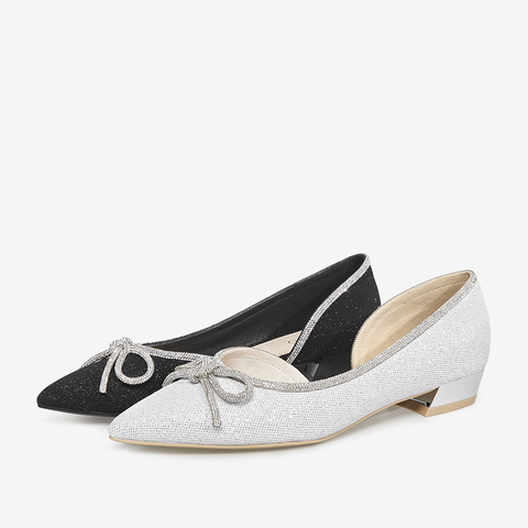 百思图2021夏季新款商场同款时髦亮片蝴蝶结饰粗跟凉鞋女RTV38BK1