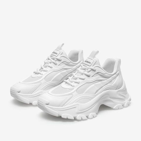 百思图2021秋新款商场同款潮流运动风厚底老爹鞋女休闲鞋WPT05CM1