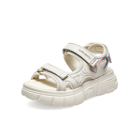 百思图2021夏季新款时尚潮酷街头运动凉厚底沙滩凉女凉鞋VC212BL1