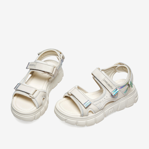 百思图2021夏季新款时尚潮酷街头运动凉厚底沙滩凉女凉鞋VC212BL1