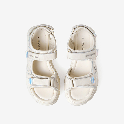 百思图2021夏季新款时尚潮酷街头运动凉厚底沙滩凉女凉鞋VC212BL1