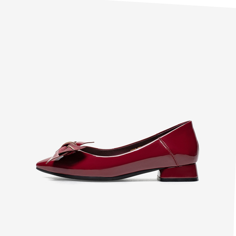 百思图2021秋季新款商场同款时尚蝴蝶结浅口女单鞋A6199CQ1