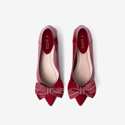 百思图2021秋季新款商场同款时尚蝴蝶结浅口女单鞋A6199CQ1