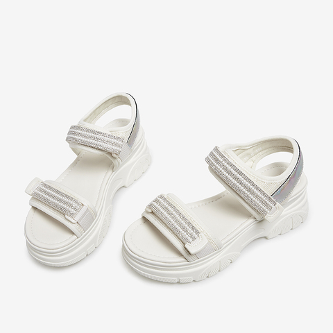 百思图2021夏季新款商场同款时尚潮酷厚底休闲女凉鞋ZHT17BL1