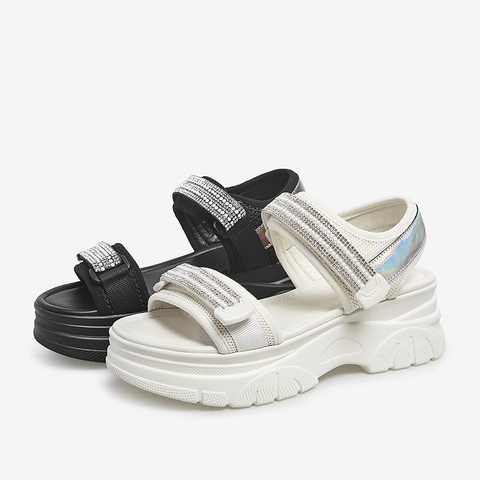 百思图2021夏季新款商场同款时尚潮酷厚底休闲女凉鞋ZHT17BL1