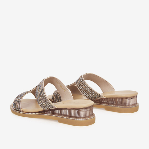 百思图2021夏季新款商场同款复古波西米亚风坡跟女拖鞋A1128BT1