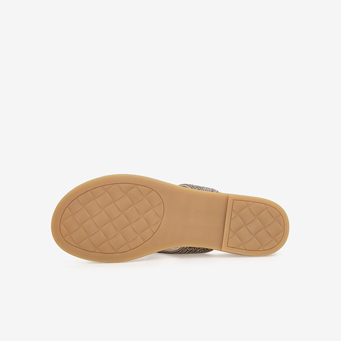 百思图2021夏季新款商场同款复古波西米亚风坡跟女拖鞋A1128BT1