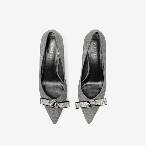 百思图2021秋季新款商场同款气质优雅闪钻高跟女单鞋MCD09CQ1