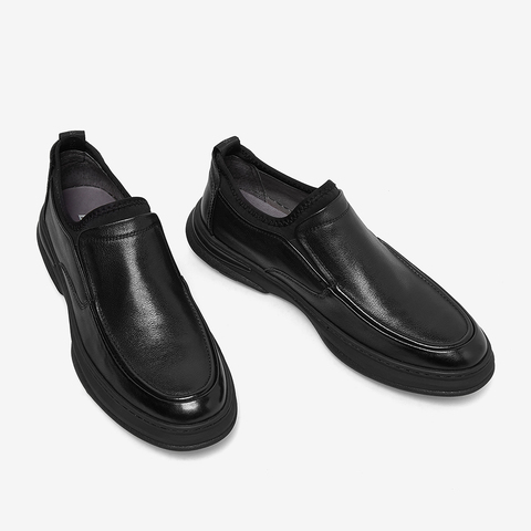 百思图2021冬季新款商场同款一脚蹬商务通勤男休闲皮鞋B6691DM1
