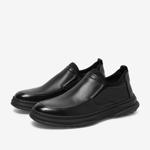 百思图2021冬季新款商场同款一脚蹬商务通勤男休闲皮鞋B6691DM1