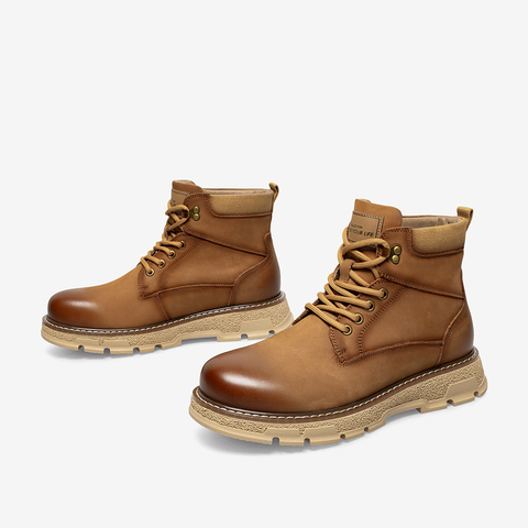 百思图2021冬季新款商场同款简约通勤舒适马丁靴男低靴10789DD1