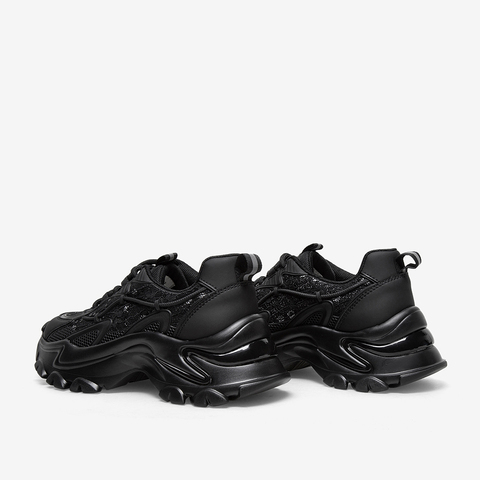 百思图2021秋季新款运动风简约舒适老爹鞋女休闲鞋WPT19CM1