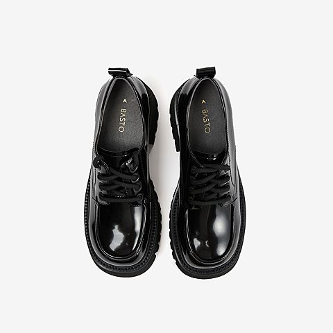 百思图2022春季新款商场同款时尚商务通勤德比鞋女皮鞋WYC01AM2