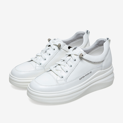 百思图2022春季新款商场同款潮流简约舒适小白鞋女休闲鞋WPD08AM2