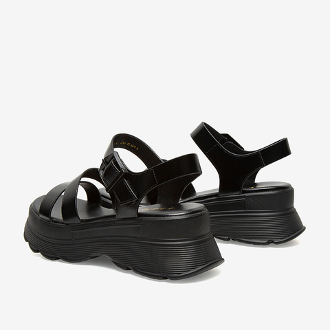 百思图2022夏季新款商场同款简约厚底舒适沙滩罗马女凉鞋TLY03BL2