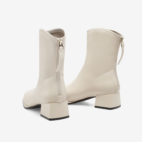 百思图2022冬季新款商场同款时尚潮流通勤粗跟时装靴女靴RZ461DZ2