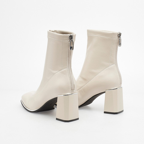 百思图2022冬季新款商场同款时尚气质粗高跟弹力靴女靴TFU65DZ2