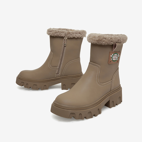 百思图2022冬季新款商场同款时尚潮流保暖厚底雪地靴女靴WD051DD2