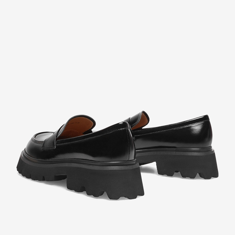 百思图2023春季新款商场同款时尚潮流通勤乐福鞋女单鞋VIQ04AA3