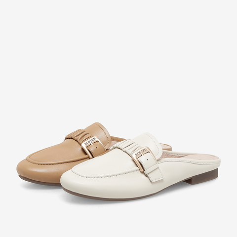 百思图2023夏季新款商场同款简约时髦穆勒鞋方跟女拖鞋WEF68BH3