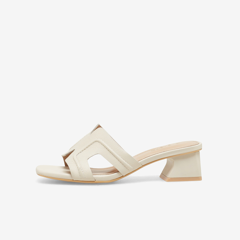 百思图2023夏季新款商场同款简约时尚粗跟一字拖女拖鞋TNE22BT3